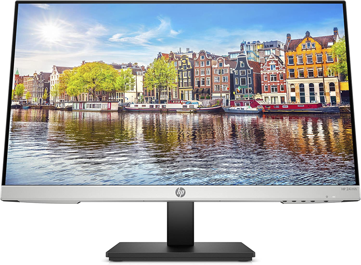 24Mh FHD Monitor - Computer Monitor with 23.8-Inch IPS Display (1080P) - Built-In Speakers and VESA Mounting - Height/Tilt Adjustment for Ergonomic Viewing - HDMI and Displayport - (1D0J9AA#ABA)