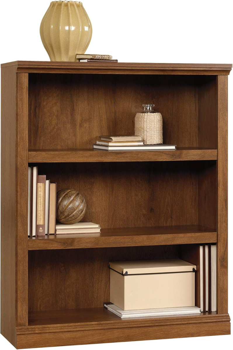 Miscellaneous Storage 3-Shelf Bookcase/ Book Shelf, Oiled Oak Finish