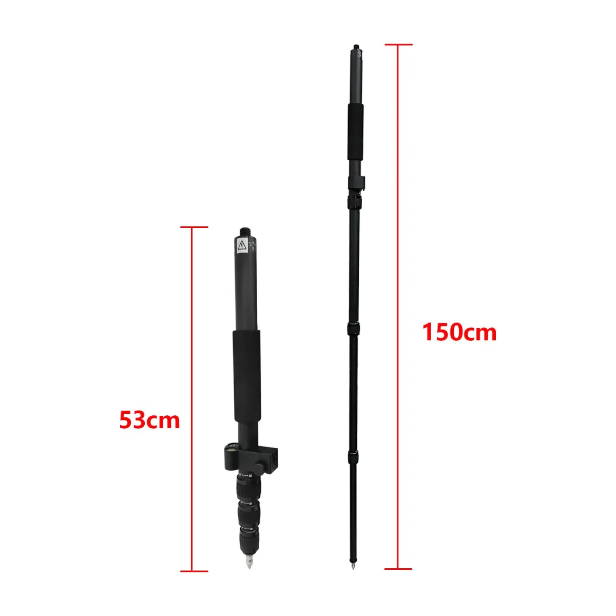 150CM TELESCOPIC PORTABLE GNSS GPS SURVEYING CENTERING POLE with CLAMP with COMPASS LEVEL BUBBLE