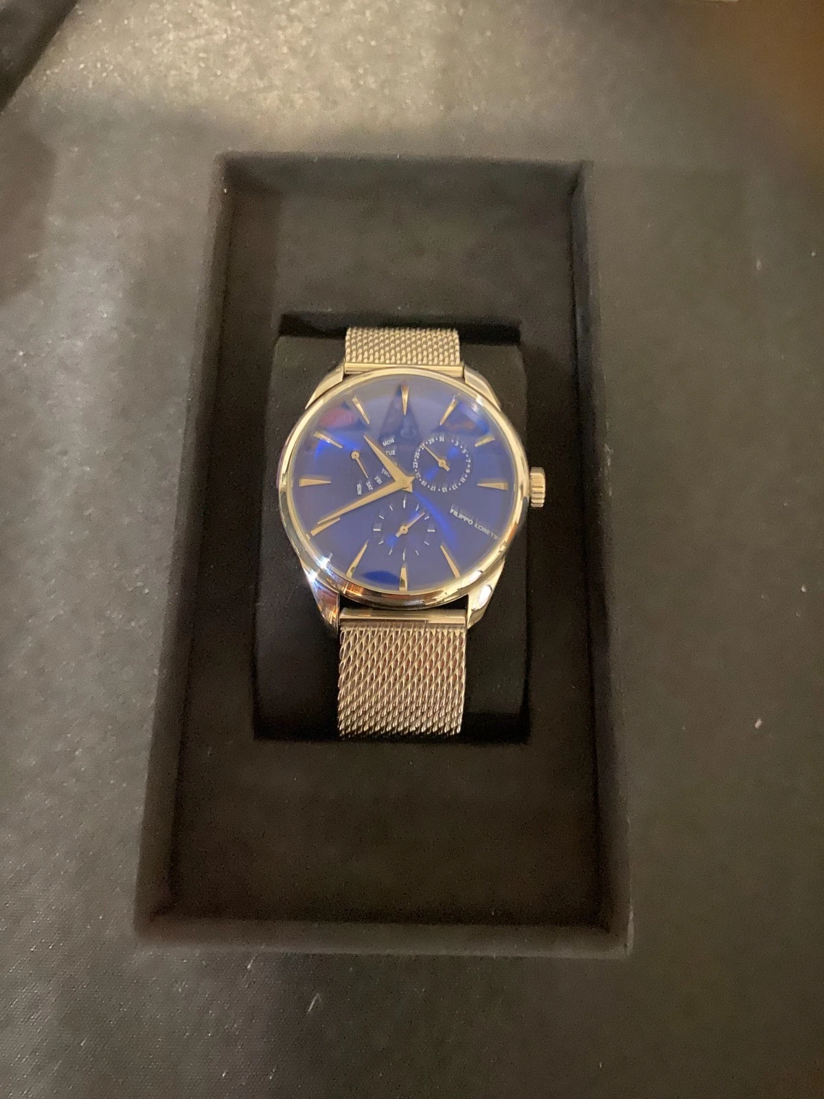 Filippo Loreti Genoa Blue Dial Mesh Men's Bracelet Watch FR2005631