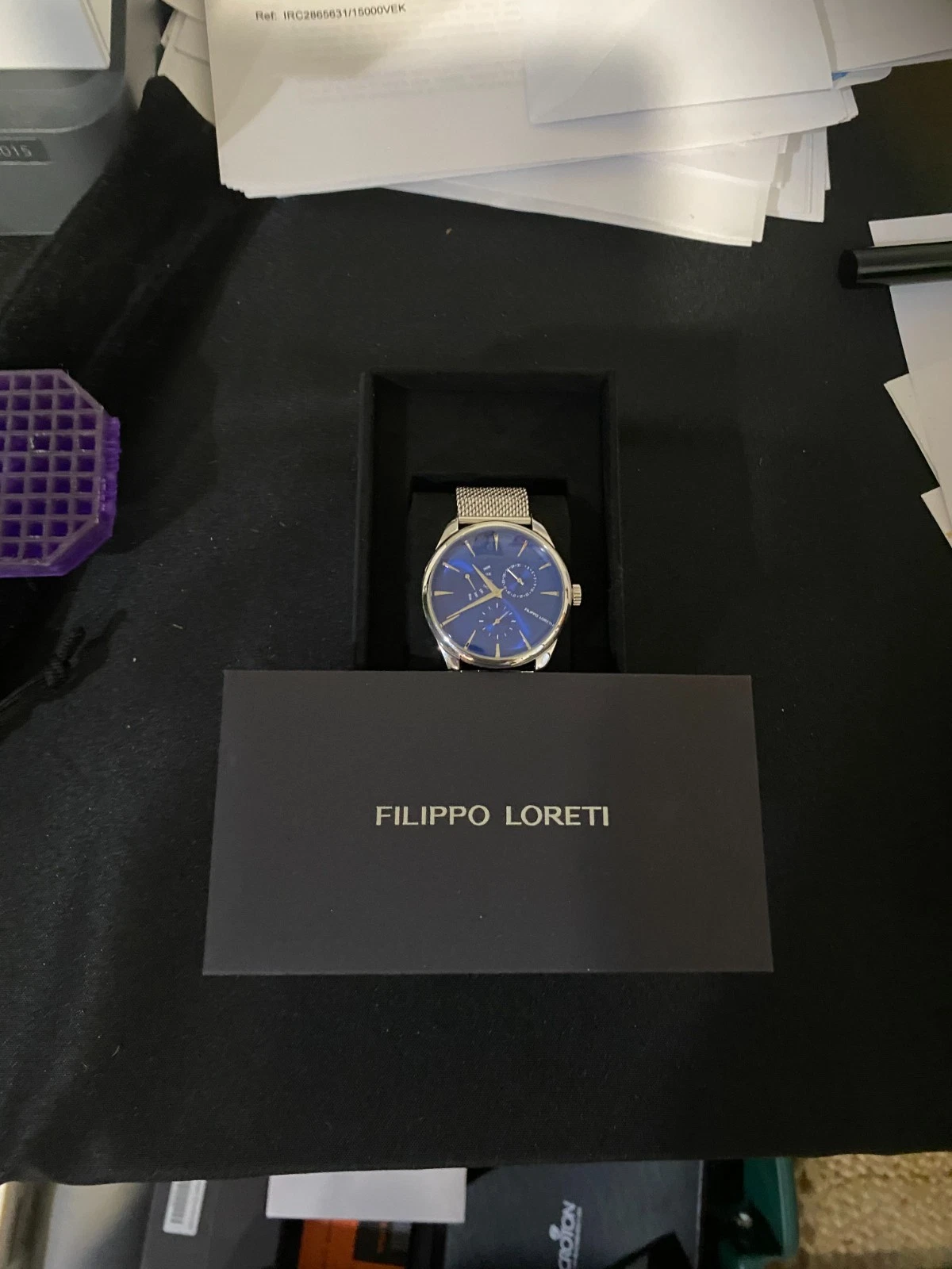 Filippo Loreti Genoa Blue Dial Mesh Men's Bracelet Watch FR2005631