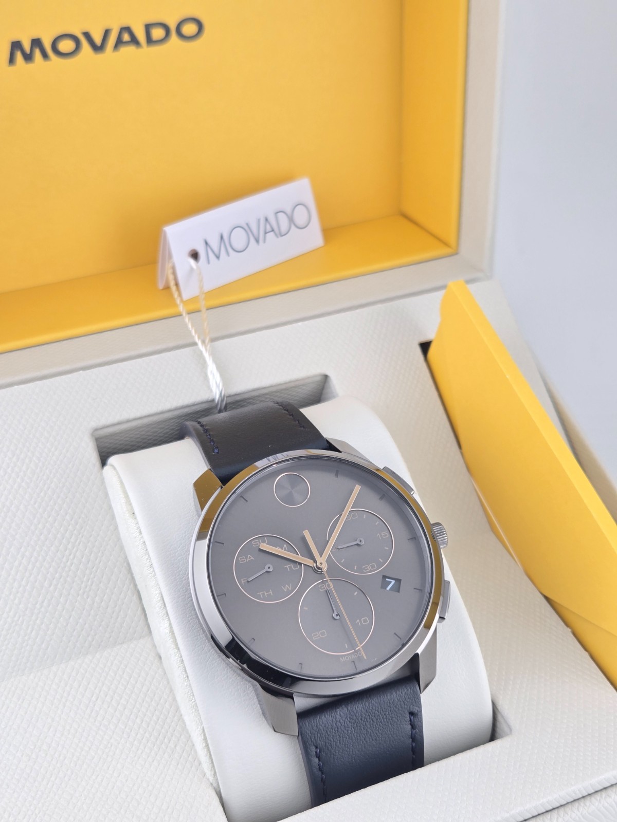Movado Men's Bold Thin Gray Dial Chronograph Watch - 3600720 ($650 MSRP)