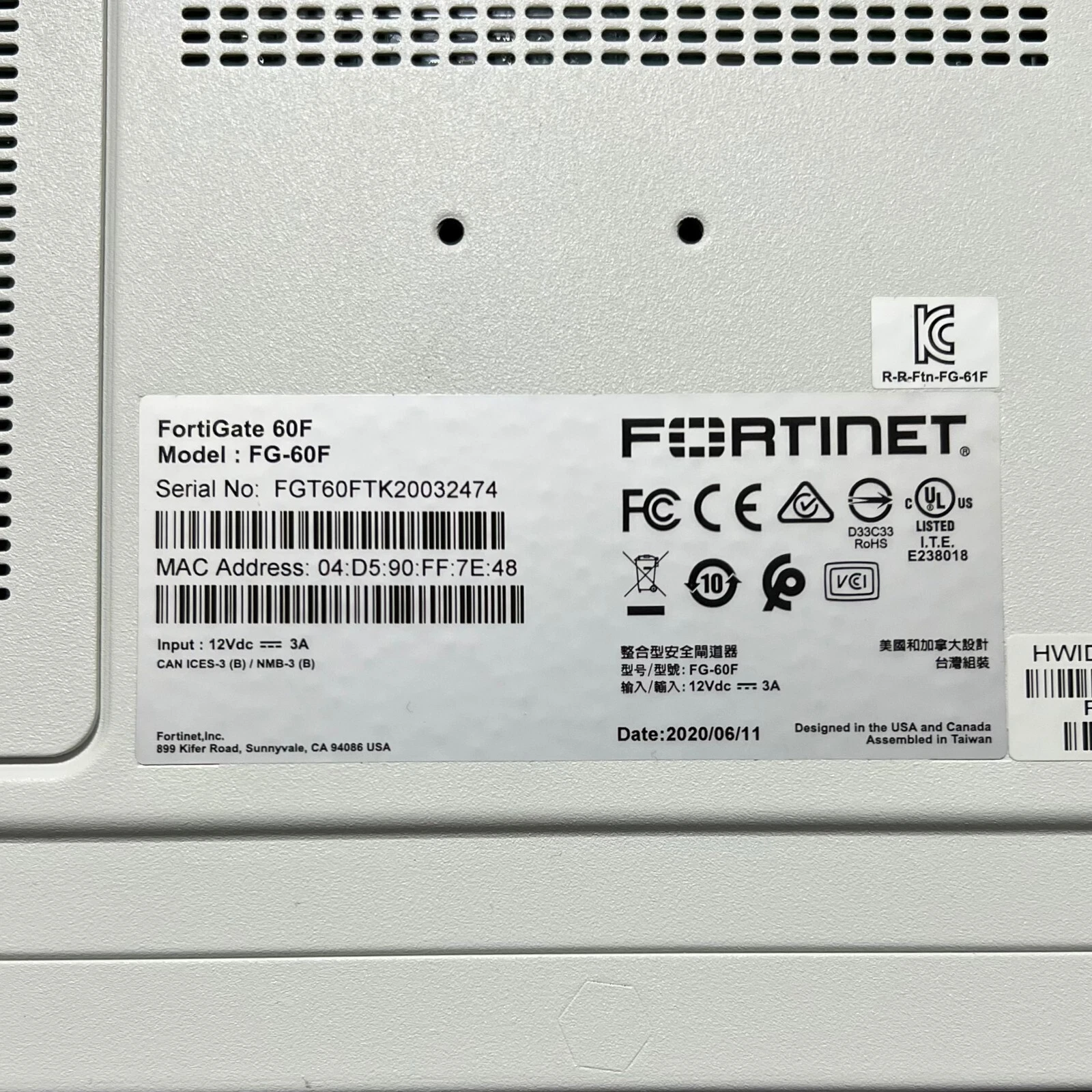 Fortinet FortiGate 60F FG-60F UTM UTP License Until 2028 Network Security Japan