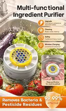 Machine à laver les fruits et légumes portable, purificateur d'aliments, étanche, rechargeable, appareil automatique de nettoyage des fruits