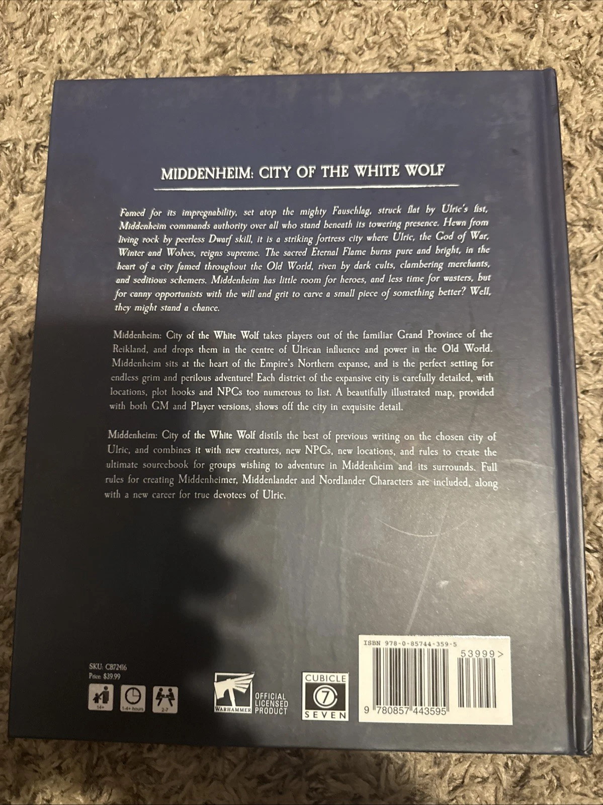 Warhammer Fantasy RPG: Middenheim - City of The White Wolf - Role Playing Game
