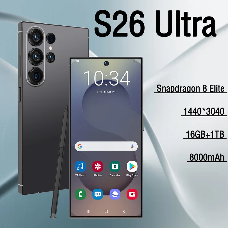 New S26 Ultra 5G Smartphone 6.9" Factory Unlocked Android Cellphones Dual SIM`
