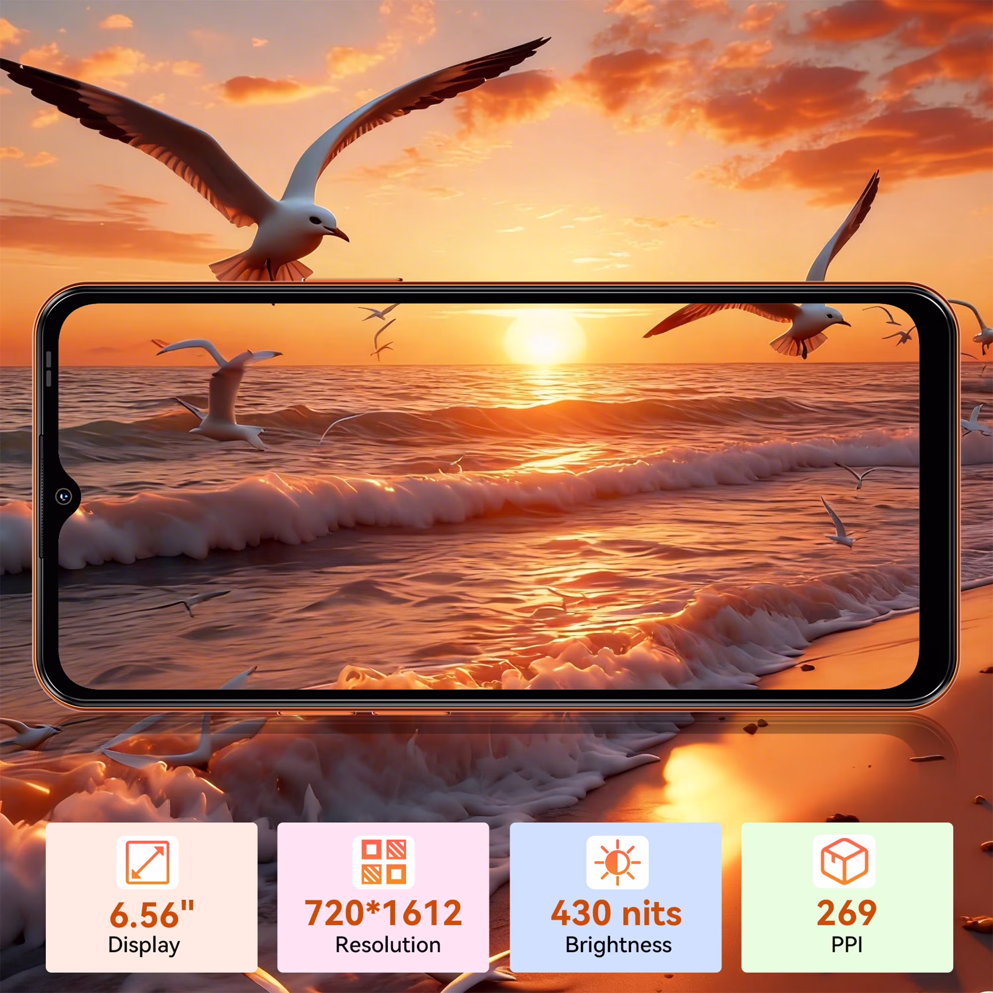 Blackview WAVE 7C Unlocked Cell Phone,Android 16 Smartphone,16GB+64GB/2TB Expandable,6.56" Display,5000mAh Battery,32MP Camera,Dual SIM,IP54,3-Year