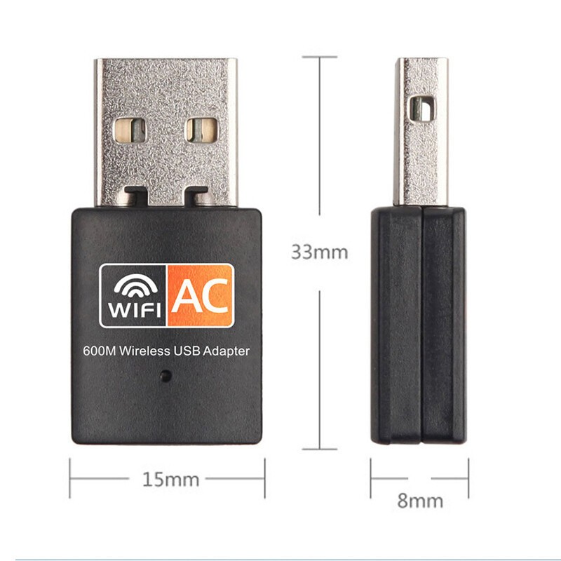 Mini Dual Band USB WiFi Wireless Adapter Network Card 600Mbps 2.4/5GHz 802.11 AC